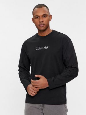 T-shirt a maniche lunghe Calvin Klein nero