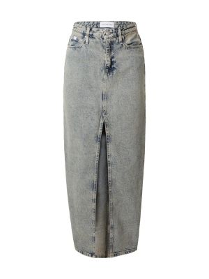Džinsinis sijonas slim fit Calvin Klein Jeans mėlyna