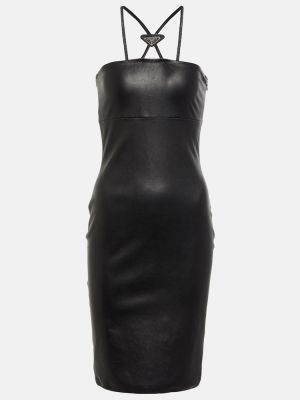 Δερμάτινη φόρεμα Prada μαύρο