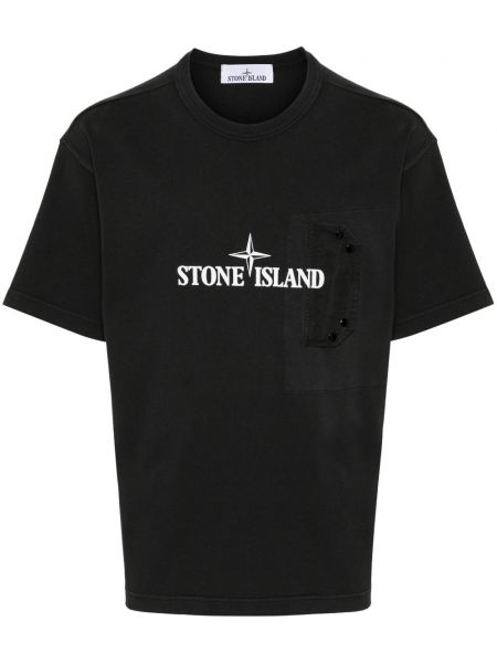 Baskılı tişört Stone Island gri