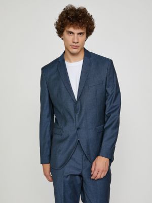 Vlnený oblek Selected Homme modrá