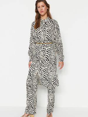 Viskózový oblek so vzorom zebry Trendyol