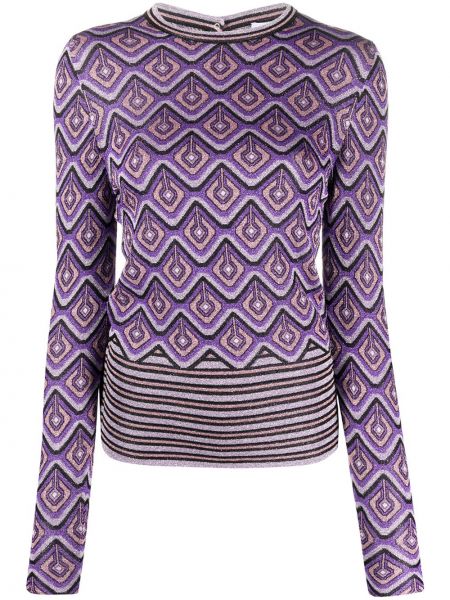 Jersey de tela jersey con estampado geométrico Paco Rabanne violeta