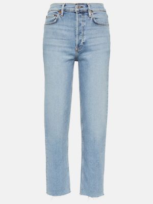 Straight fit džíny s vysokým pasem Re/done modré