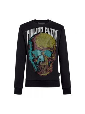 Sweter z długim rękawem bawełniany Philipp Plein czarny