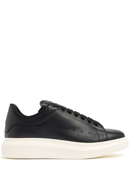 Oversized sneakers i läder Alexander Mcqueen svart