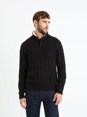 Dzianinowy sweter Celio czarny