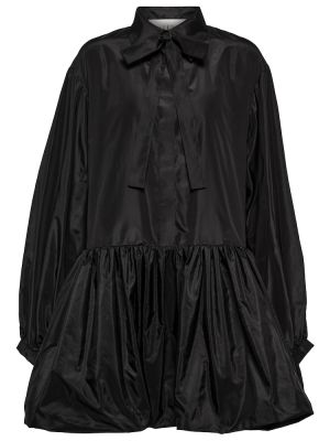 Vestido camisero de seda Valentino negro
