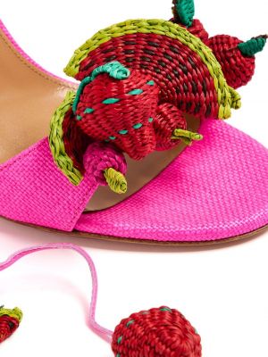 Kožené sandály Aquazzura růžové
