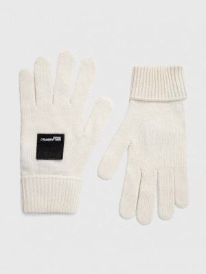 Rękawiczki z kaszmiru Karl Lagerfeld Jeans białe