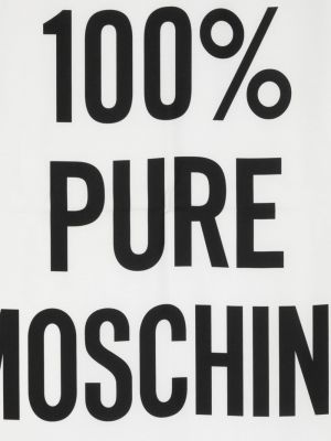 Echarpe avec imprimé slogan en soie à imprimé Moschino