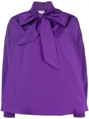 Блуза с панделка Valentino Garavani виолетово