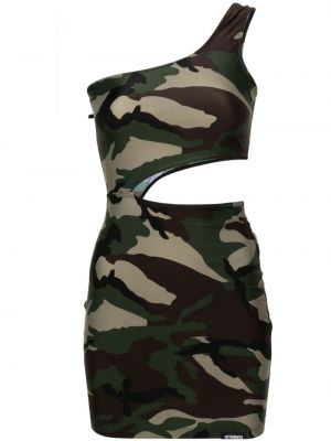 Kleid mit print mit camouflage-print Vetements grün