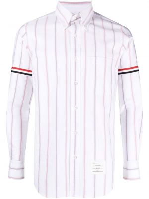 Dryžuota medvilninė marškiniai Thom Browne balta