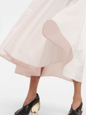 Vestido midi con volantes Jil Sander rosa