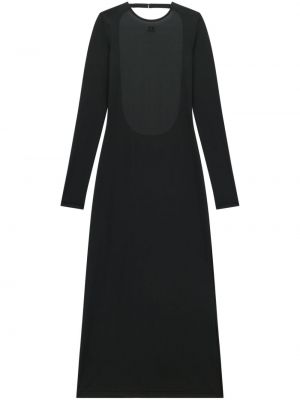 Priehľadné midi šaty Courreges čierna