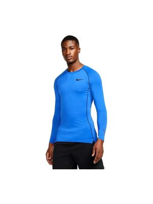 Tričko s dlouhým rukávem s dlouhými rukávy Nike modré