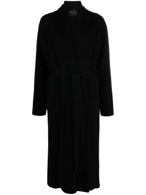 Vlnený kabát z merina Roberto Collina čierna