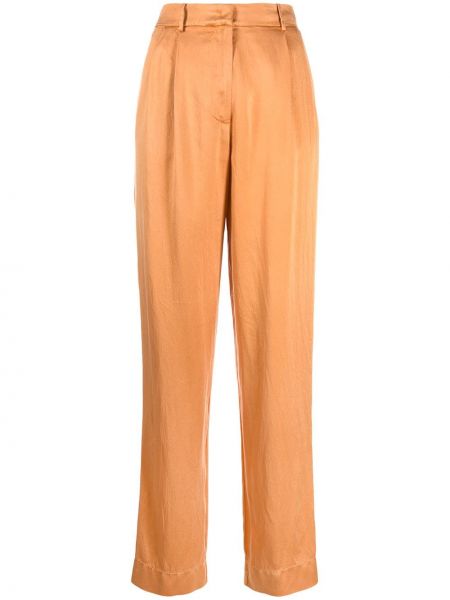 Pantalones rectos de cintura alta Forte Forte naranja