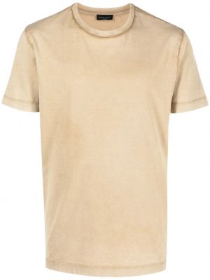 Bavlnené tričko s okrúhlym výstrihom Roberto Collina béžová