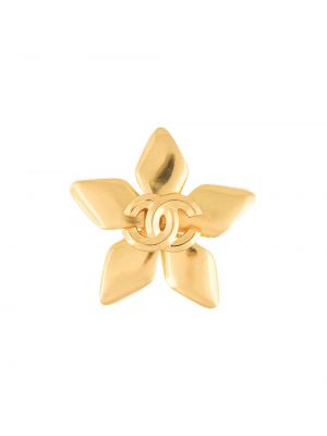 Złota broszka w kwiaty Chanel Pre-owned