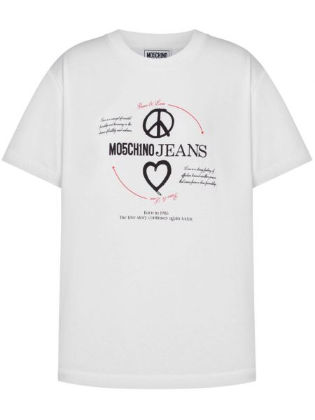 Koszulka bawełniana z nadrukiem Moschino Jeans
