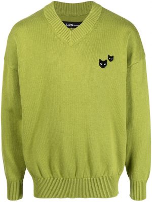 Пуловер с v-образно деколте Zzero By Songzio зелено