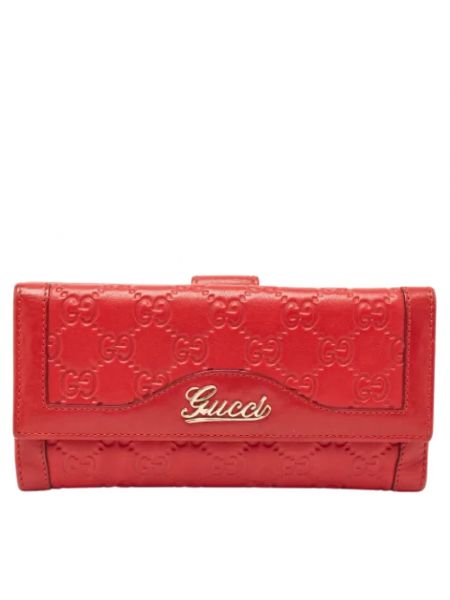 Portfel skórzany retro Gucci Vintage czerwony