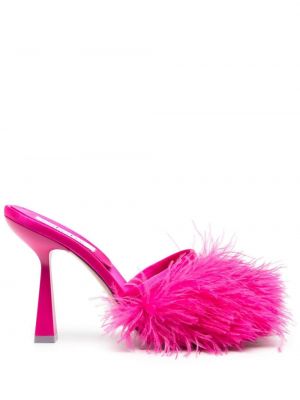 Sandále s perím Sebastian Milano ružová