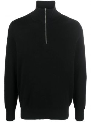 Пуловер с цип Sandro черно