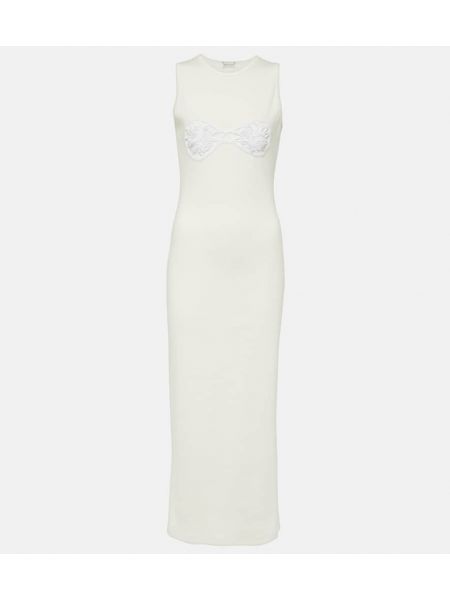 Βαμβακερή μίντι φόρεμα Magda Butrym λευκό