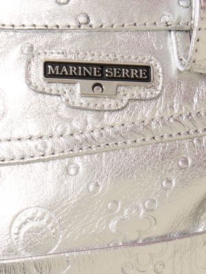 Bőr egyenes szárú nadrág Marine Serre ezüstszínű