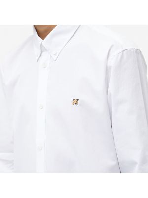 Классическая рубашка с вышивкой Maison Kitsuné белая