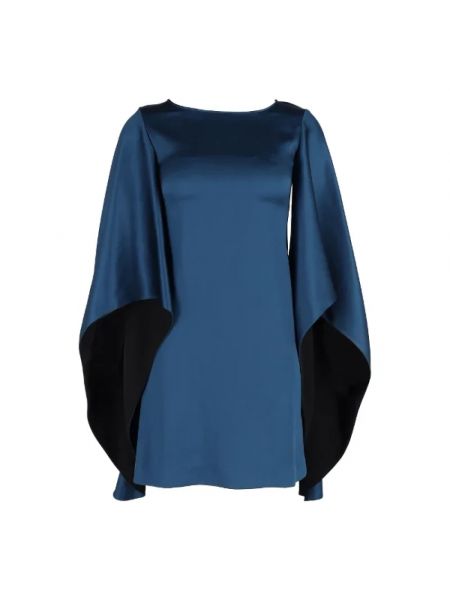 Jedwabna sukienka retro Yves Saint Laurent Vintage niebieska