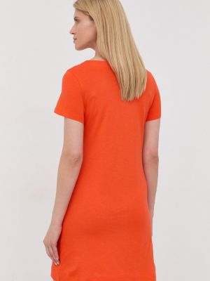 Sukienka mini bawełniana Love Moschino pomarańczowa