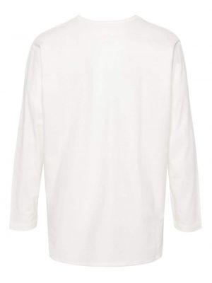 T-shirt manches longues en coton avec manches longues plissé Homme Plissé Issey Miyake blanc