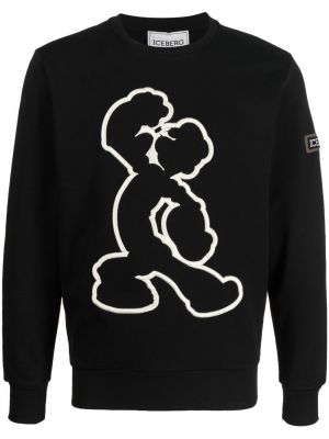 Trykt sweatshirt Iceberg svart