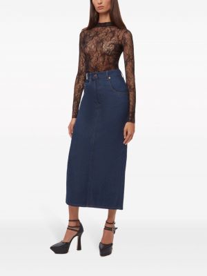Džínová sukně s vysokým pasem Nina Ricci modré
