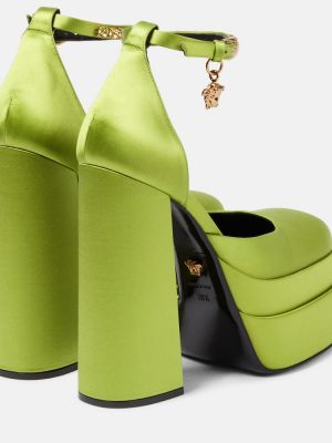 Satenske salonke s platformom Versace zelena