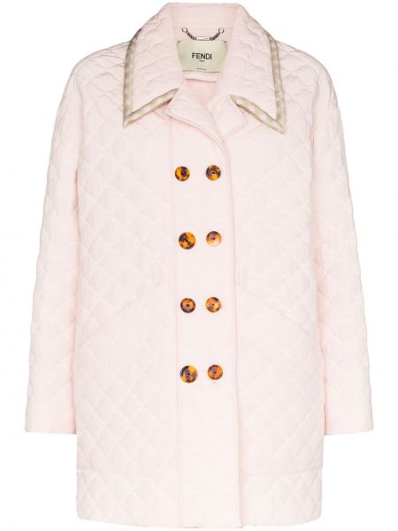 Стеганое пальто Fendi, розовое
