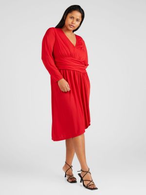 Košeľové šaty Lauren Ralph Lauren Plus červená