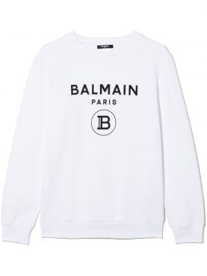 Trykt hettegenser for jenter Balmain Kids hvit