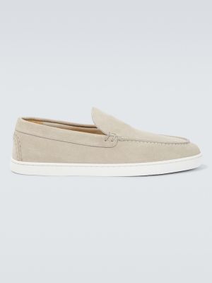 Loafers in pelle scamosciata Christian Louboutin beige