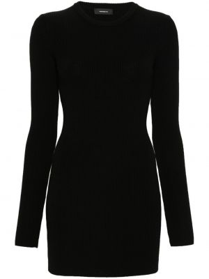 Vlněné šaty z merino vlny Wardrobe.nyc černé