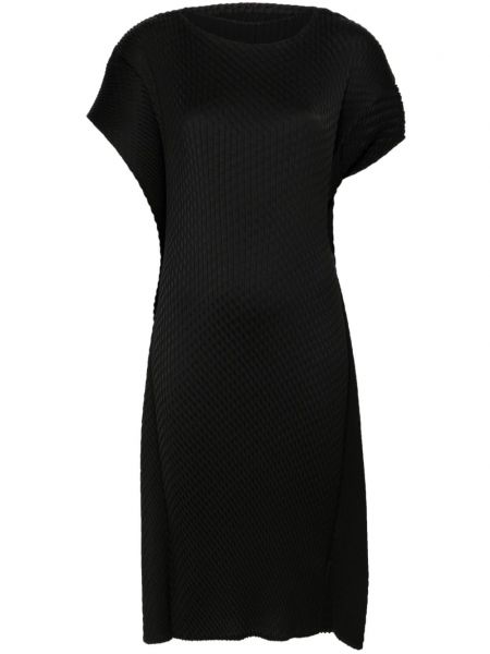 Πλισέ ίσιο φόρεμα Issey Miyake μαύρο