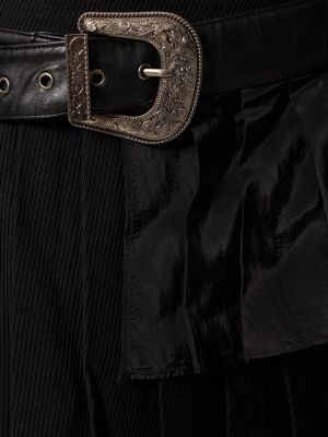 Plisované vlněné mini sukně Andersson Bell černé