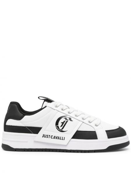 Sneakersy skórzane z nadrukiem Just Cavalli