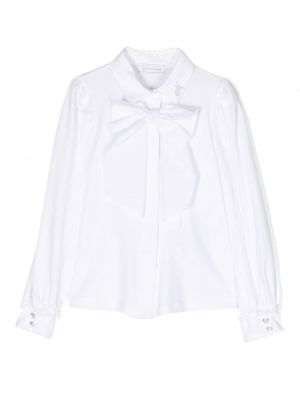 Camicia con fiocco Monnalisa bianco
