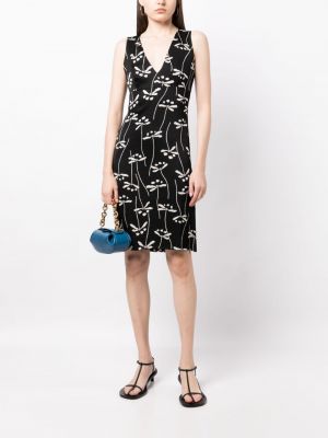 Květinové hedvábné šaty bez rukávů s potiskem Chanel Pre-owned