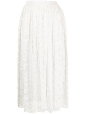 Falda midi con bordado de encaje Ermanno Firenze blanco